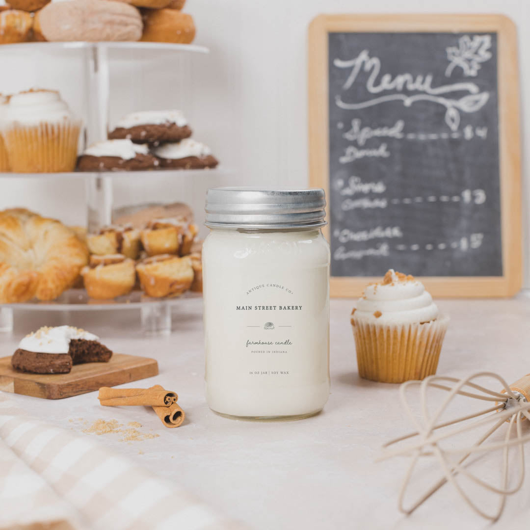 Main Street Bakery - Soy Wax Mason Jar Candle