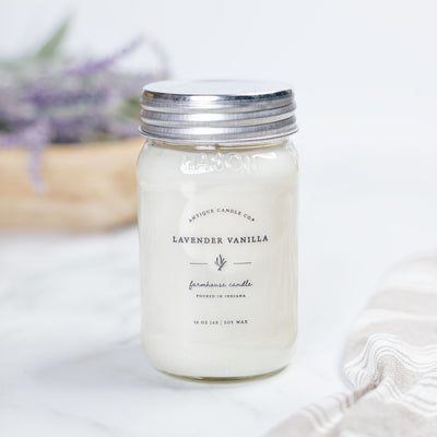 Soy Wax Mason Jar Candle - Lavender Vanilla