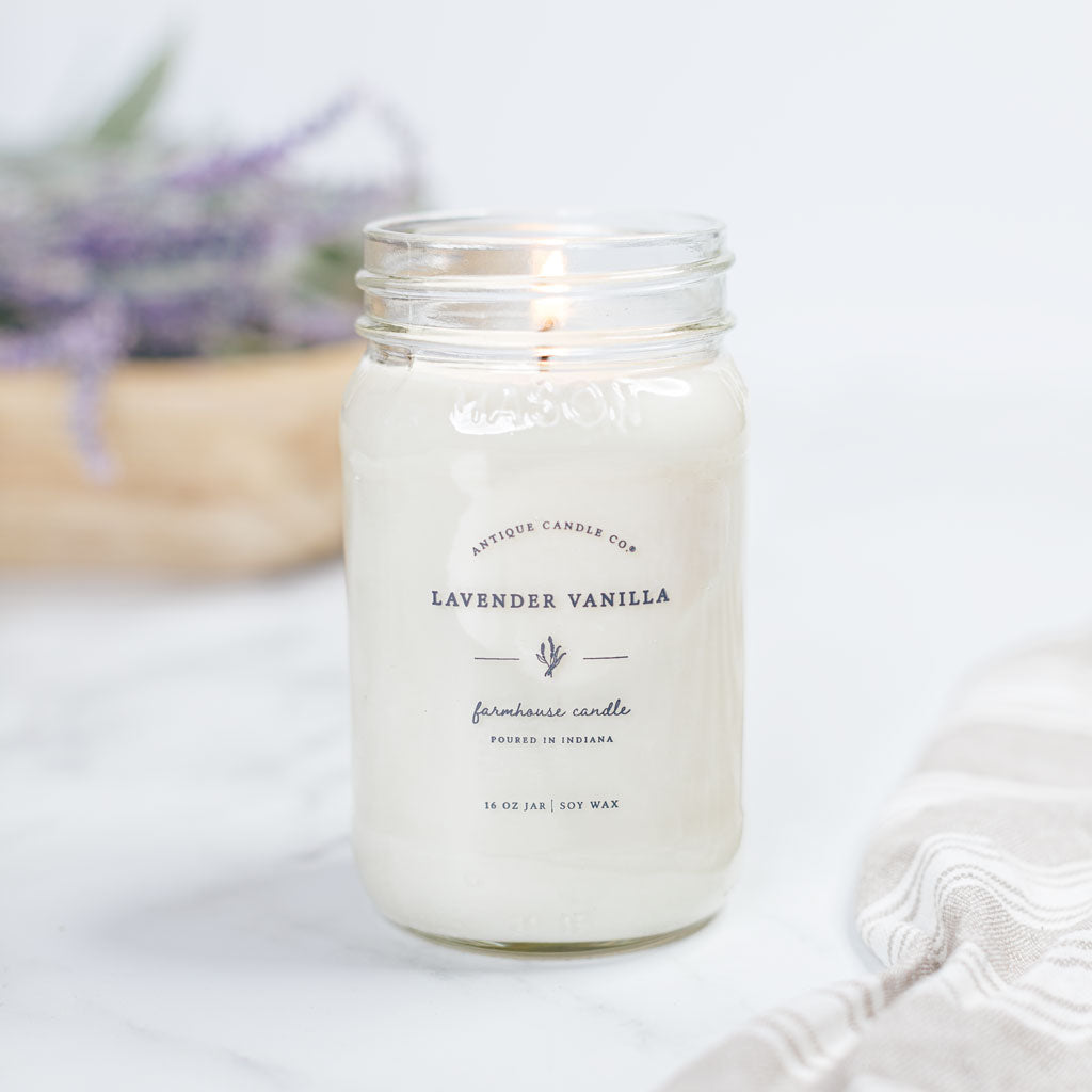 Soy Wax Mason Jar Candle - Lavender Vanilla
