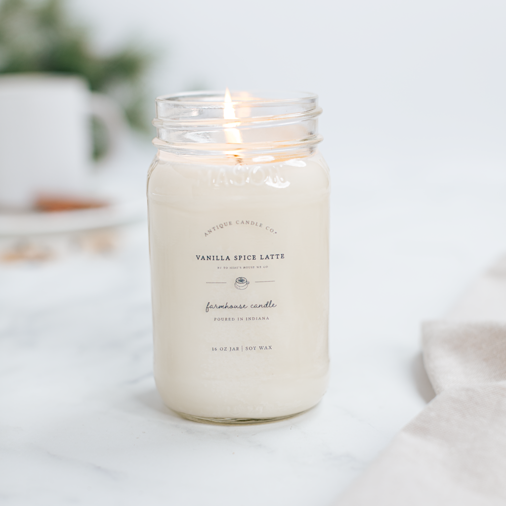 Vanilla Spice Latte - Soy Wax Mason Jar Candle