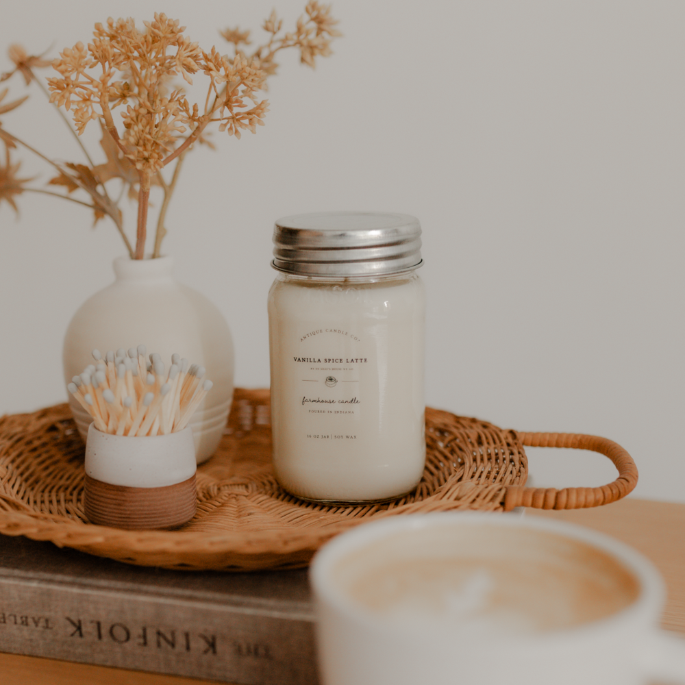 Vanilla Spice Latte - Soy Wax Mason Jar Candle