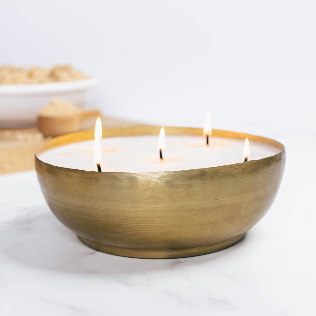 Warm Caramel Crumble Brass Candle Cases